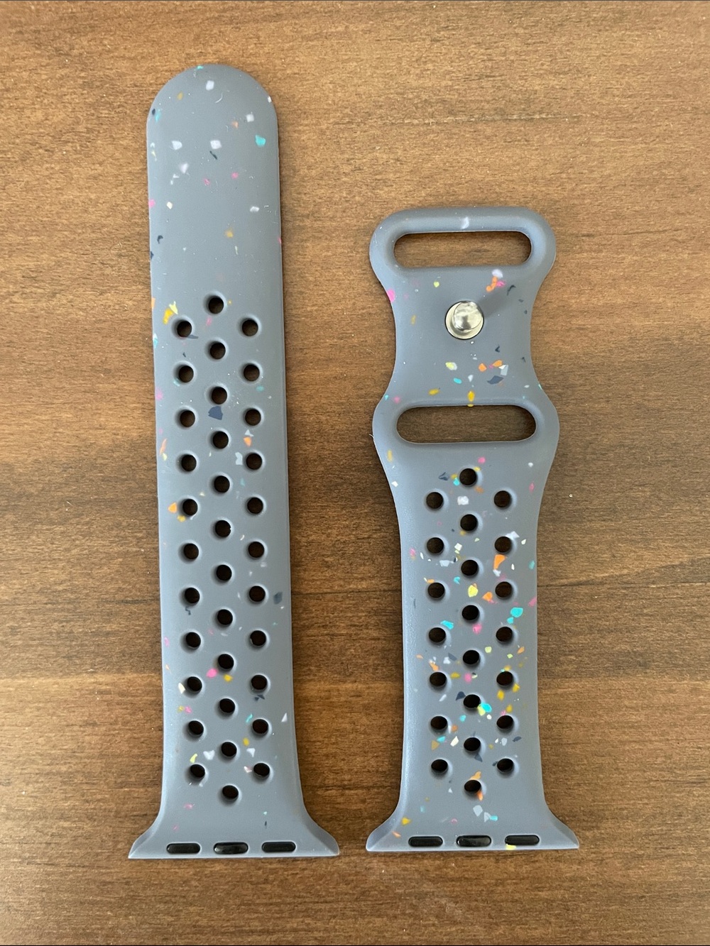 Gray Silicone Sport Band with Multicolor Speckle - Electronics Wearable